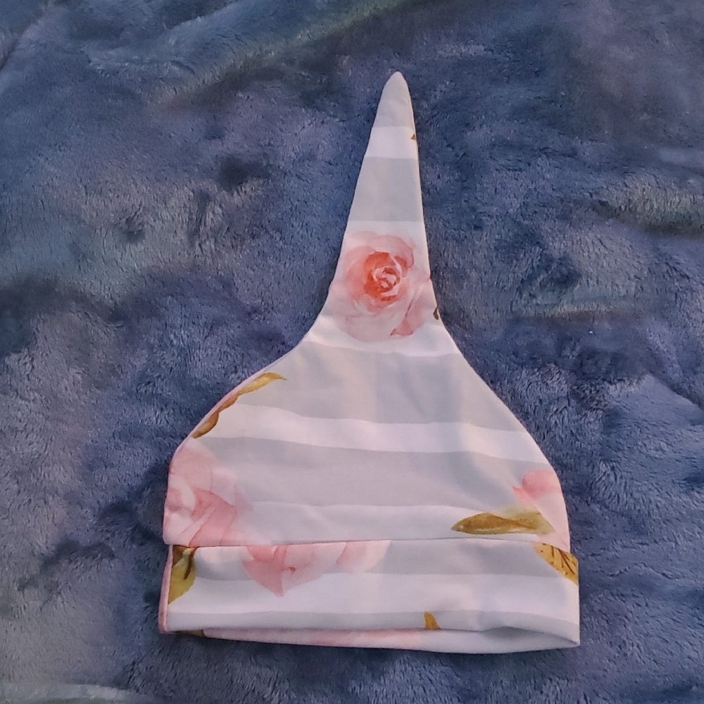 Floral Pink and White Kids Hat